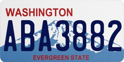WA license plate ABA3882