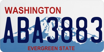WA license plate ABA3883