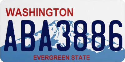 WA license plate ABA3886