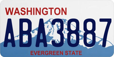 WA license plate ABA3887