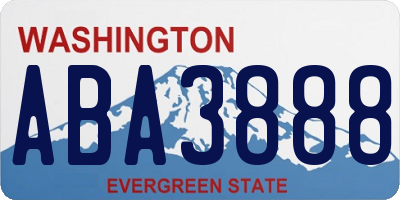 WA license plate ABA3888