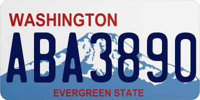 WA license plate ABA3890