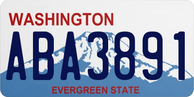 WA license plate ABA3891