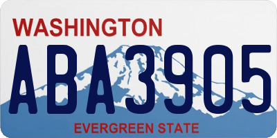 WA license plate ABA3905