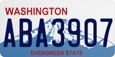 WA license plate ABA3907