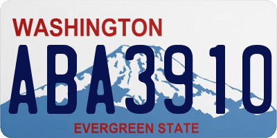 WA license plate ABA3910