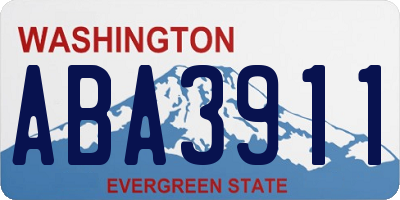 WA license plate ABA3911
