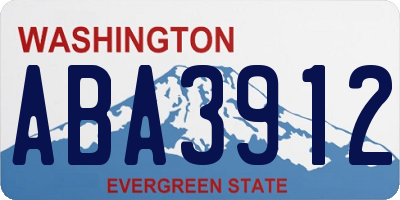 WA license plate ABA3912