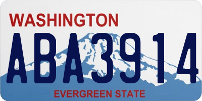 WA license plate ABA3914