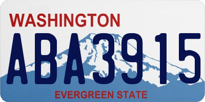 WA license plate ABA3915