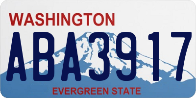 WA license plate ABA3917