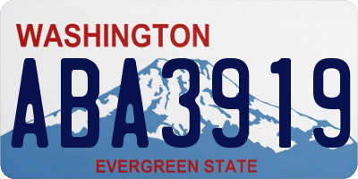 WA license plate ABA3919