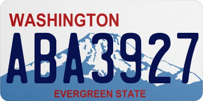WA license plate ABA3927