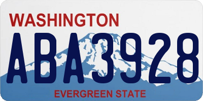 WA license plate ABA3928