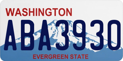 WA license plate ABA3930