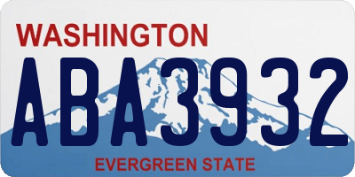WA license plate ABA3932