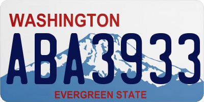 WA license plate ABA3933