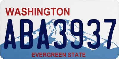 WA license plate ABA3937