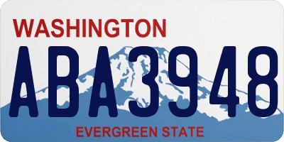 WA license plate ABA3948