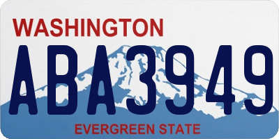 WA license plate ABA3949