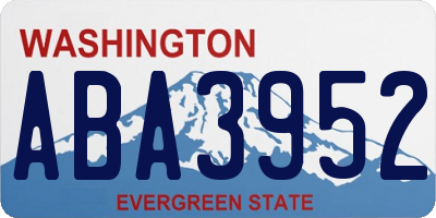 WA license plate ABA3952