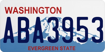 WA license plate ABA3953
