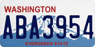 WA license plate ABA3954