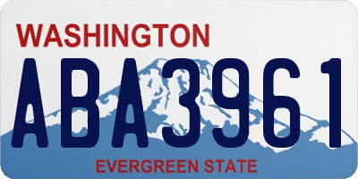 WA license plate ABA3961