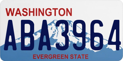 WA license plate ABA3964