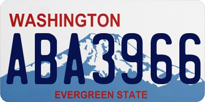 WA license plate ABA3966