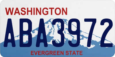 WA license plate ABA3972