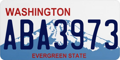 WA license plate ABA3973