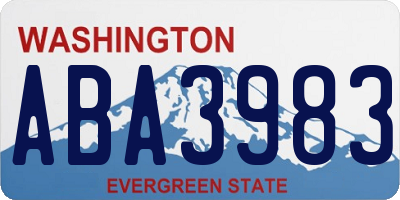 WA license plate ABA3983