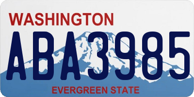 WA license plate ABA3985
