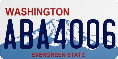 WA license plate ABA4006