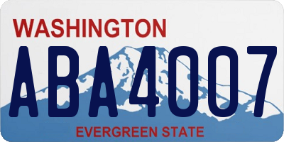 WA license plate ABA4007