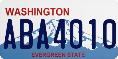 WA license plate ABA4010