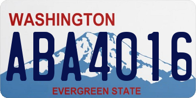 WA license plate ABA4016