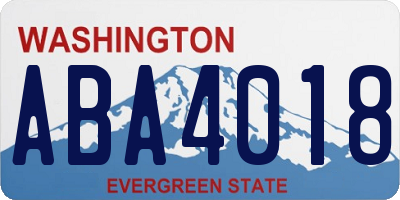 WA license plate ABA4018