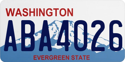 WA license plate ABA4026