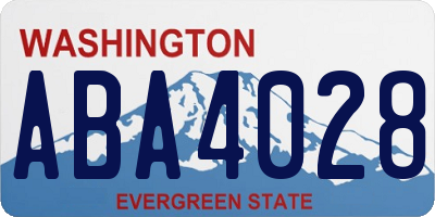 WA license plate ABA4028