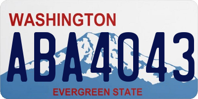 WA license plate ABA4043