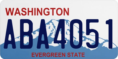 WA license plate ABA4051