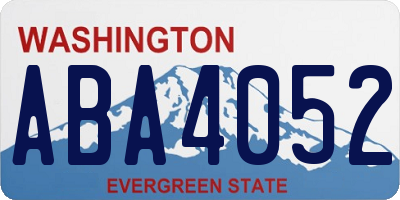 WA license plate ABA4052