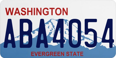 WA license plate ABA4054