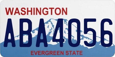 WA license plate ABA4056