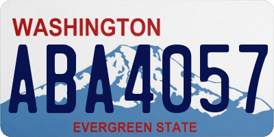 WA license plate ABA4057