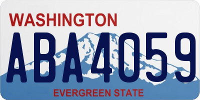 WA license plate ABA4059