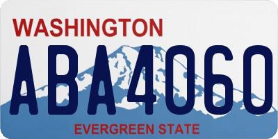 WA license plate ABA4060