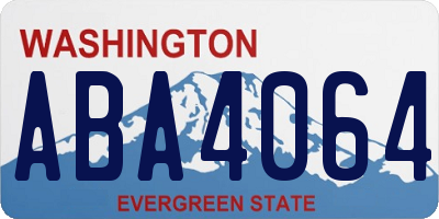 WA license plate ABA4064
